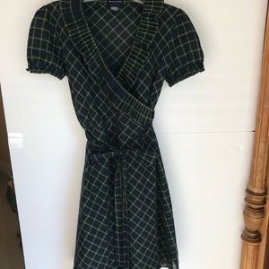 Girls Plaid Wrap Dress